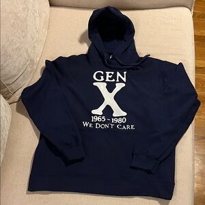Gen X Navy Graphic Hoodie - We Don't Care